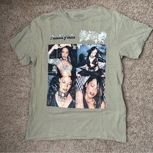 Aaliyah Olive Green Graphic Tee Size M |A57